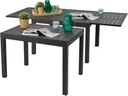 Kozyard Villa Expandable Patio Dining Table - Adjustable, Aluminum Outdoor Furniture for 4-6 Person, Perfect for Backyard, Porch, Deck, Garden - Dark Grey, 43"- 86"