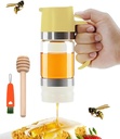 Glass Honey Dispenser, No Drip Honey Dispenser, Syrup Dispenser Glass, for Coffee, Tea, Pancake (10 OZ)