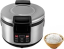 Commercial Rice Warmer, 19L/20qt Stainless Steel Electric Rice Warmer Soup, Porridge Warmer 360 ° Heating Adjustable Temperature for Restaurant, Weddings, Christmas Parties