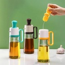 Oil and Vinegar Dispenser Set 2 in 1 New Oil Dispenser Bottle with Brush Design Convenient Liquid Seasoning Big Capacity Bottle Kitchen Supplies Multifunction(Brown)