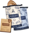 GRIN BY GRIN- 2 Packs Bread Bags, Zipper Reusable Bread Bags for Homemade Loaf, Freezer Sourdough Container, Fresh Keeping Extra Large, Reusable Food Storage Bag