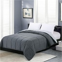 Homelike Moment Comforters Queen Size - Grey Duvet Insert Down Alternative Bed Queen Comforter, Lightweight Bedding Comforters Full Size Quilted Soft All Season Reversible Dark Gray/Light Grey