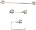 Pfister Willa 3-Piece Bathroom Hardware Set with Towel Bar, Towel Ring, and Toilet Paper Holder, Wall-Mounted, Brushed Nickel Finish, BTBWLL3K