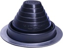 Flashers #3 Black EPDM Round Flexible Roof Jack Metal Roofing Pipe Flashing (Pipe OD 1/4" to 5") - 100% Made In The USA