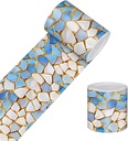 Wallpaper Border Peel and Stick Decorative Wall Trim Self Adhesive Pebble Stone Accent Strip for Bathroom Kitchen Laundry Room Entryway Mirror Frame Sink Edge 4x196 Inch Mosaic Rock Design