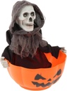Motion-Activated halloween punch bowl - Animated Skeleton & Screaming Witch with Light-Up Eyes & Creepy Sound, Trick or Punch Bowl for Scary Decor (black)