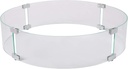 Gas Fire Pit Wind Guard Tempered Round Clear Glass Best Flame Viewing Experience for Propane Gas Fire Pits & Patio Heaters - 26 Inches