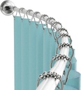 Zenna Home Curved Shower Curtain Rod, No Drill, 50-72 Inch Adjustable Tension Shower Rod for Bathroom, Rustproof, 1-Inch Diameter, Non Slip, Easy Install, Adds Space in Shower, Satin Nickel