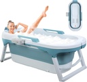 Portable Bathtub Portable Bath Tubs Adult, Large Collapsible Bathtub for Shower, Ice Bath, Soaking Tub, Freestanding Bathtubs with Massage Board, Portable Camping Shower Blue Blue