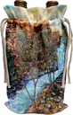 3dRose Yelena Rubin Painting Landscape Floral Plants - Magnificent view of Stony Brook Park Upstate NY The trail alongside the river is icing on the cake - Wine Bag (wbg_54924_1)