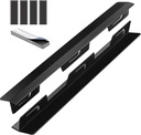 Anti-slip Not Sharp Stove Gap Covers Stainless Steel 2PCS 13.8"~27.6" Adjustable Oven Gap Filler for Counter Stove Guards Effectively Protect Cooktop Trim Kit Suitable for Uneven Surface