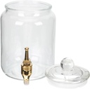 Garneck Glass Beverage Dispenser with Spigot Airtight Sealed Drink Container for Wine Juice and Cold Drinks Parties and Kitchen Storage Jin Capacity