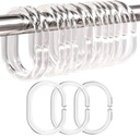 24 PCS Shower Curtain Rings, Plastic Clear Shower Curtain Hooks, C-Shaped Rings Hook Hanger Bathroom Shower Window Rod