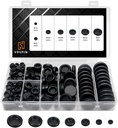 Vrupin 188 Pieces Rubber Grommet Kit – Rubber Plugs for Round Holes, Wiring, Electrical, Plumbing, and More