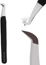 My Lash Tools Fiber Tip Lash Tweezers for Eyelash Extensions Pro Lash Tech Tweezer for Volume Lashes Stainless Steel Mink Lashes Fan Making Mega Volume Boot Lashing Tweezers (Black)