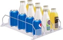belupa Drink Disp Drink Dispenser for Fridge, 3/5/6 Row Self Pushing Soda Can Organizer for Refrigerator Width Ajustable Beverage Pusher Glide Beer Pop Can Water Bottle Storage for(31 cm, 3 Row)