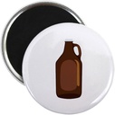CafePress Beer Growler Jug Magnets 2.25" Round Magnet, Refrigerator Magnet