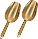 Healifty 2pcs Stainless Ice Scooper Ice Cube Scoops Flour Grain Scoops Candy for Bar