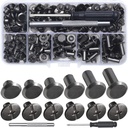 110Sets Chicago Screws Leather Rivets Assorted Screw Rivets Chicago Binding Screws for Decorate and Repair Leather Craft Belt Bag Shoes Purse Bookbinding (Gunmetal Black, M5*4,5,6,8,10,12)