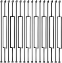 Iron Balusters for Staircases, 16 Pack Wrought Iron Balusters, Metal Stair Balusters Stair Spindles, Staircase Baluster W/ 32 Pack Baluster Shoes (8 Straight +8 Single Rectangle)