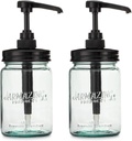 Jarmazing Products Vintage Blue Glass Mason Jar Syrup and Condiment Dispenser – Two-Pack