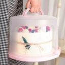 Cake Carrier Round Cake Stand Plus Height Cake Container with Cupcakes Pad, Handle, Lid Reusable Package Box for Transporting Desserts,Pie,Toast,Fruit