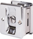 Stone Harbor Hardware Square Pocket Door Lock, Privacy Function, Polished Chrome