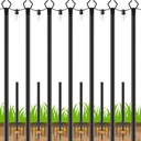 7 Pack 10 FT String Light Poles,Metal with Fork Lights Poles for Outdoor String Light, Rustproof Heavy Duty for Outside Garden,Patio,Wedding,Backyard,Deck,Party