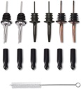 Food-Grade Stainless Steel Liquor Pour Spouts with Dust Caps | Leak-Proof Speed Pourer for Liquor & Alcohol Bottles - Brushed Silver, Matte Black, Rose Gold