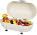 Bread Box White Round Bread Storage Box Airtight Bread Container Kitchen Accessory Bread Keeper