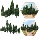 52pcs Model Pine Trees Green Pines Plastic for Forest HO Scale Model Railway Layout Miniature Scenery S0901