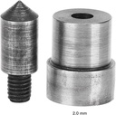 2Pcs Press Punch Machine Tool, Heavy Duty Metal Grommet Eyelet Spring Snap Fastener Button Die for Hand Pressing(2.0 mm)