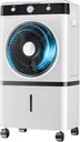 Double-Layer Silent Cooling Fan, 3-Speed Adjustment Swamp Cooler, Evaporative Air Cooler with Water Tank & Shaking Head, for Home Office(65cm/25.6in)